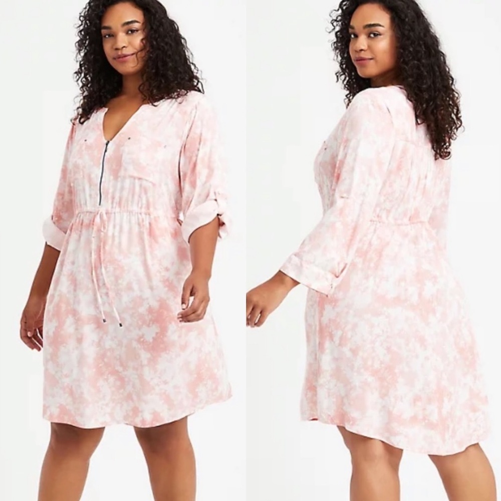 NWT Torrid Pink Dye Shirt Dress